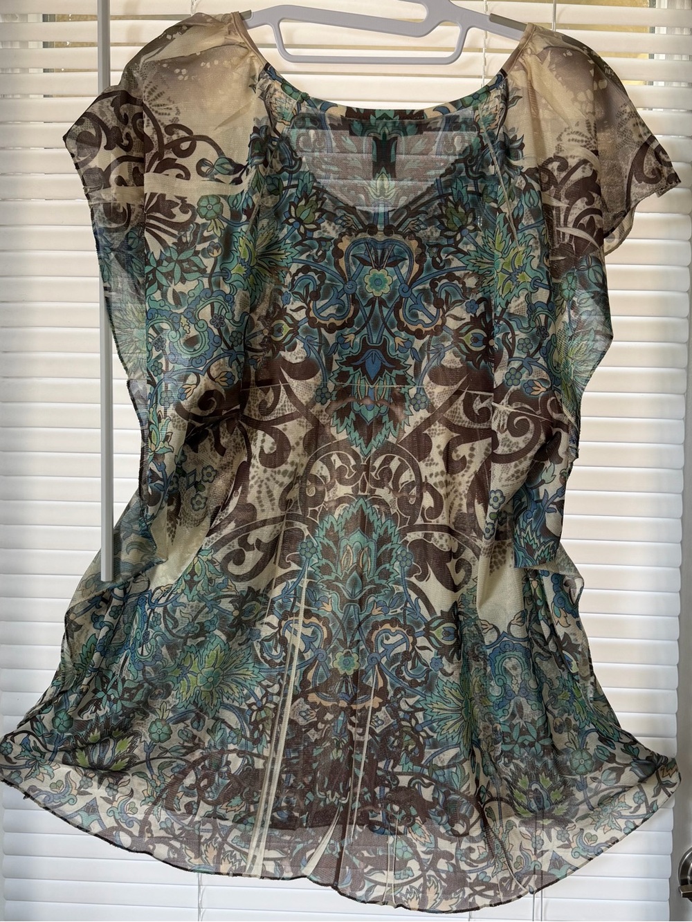 BOHO Style & Co. Sheer pattern babydoll top
